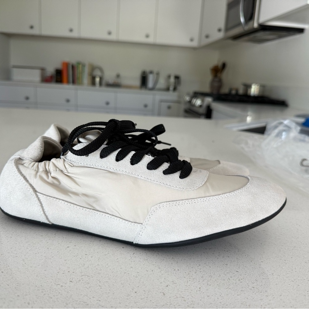 Prada Men's slim low profile sneakers - Black and Cream